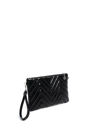 Silver & Polo SP1250 Kadın Portföy & Clutch Crash Kırışık Siyah-Kırışık Siyah