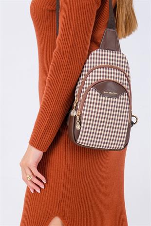 Silver & Polo Kahve Sarı - Kahve SP959 Kadın Vücut Çantası