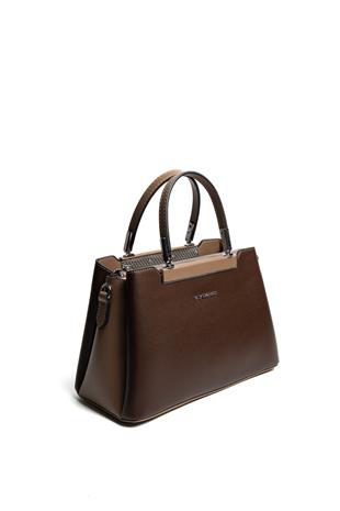 Silver & Polo SP913 Kadın El Çantası Düz Kahve-Vizon
