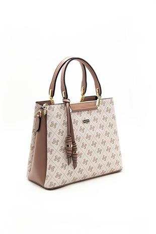 Silver & Polo SP969 Kadın El Çantası Monogram Pembe-Somon
