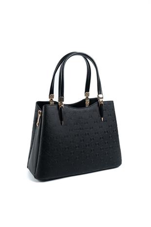 Silver & Polo SP1205 Kadın El Çantası Logolu Siyah-Siyah