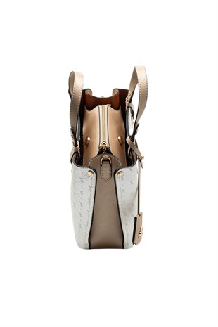 Silver & Polo SP975 Kadın El Çantası Logolu Sedef-S.Nut