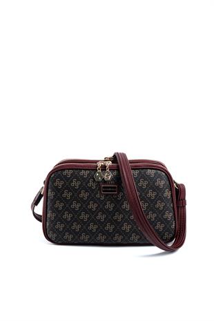 Silver & Polo Kahve Sarı - Bordo SP899 Kadın Çapraz Çanta