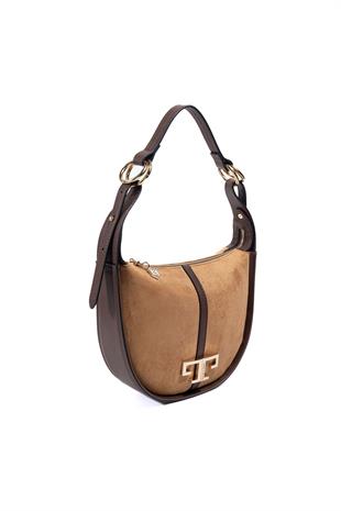 Silver & Polo SP1270 Kadın Omuz Çantası Süet Taba-Kahve