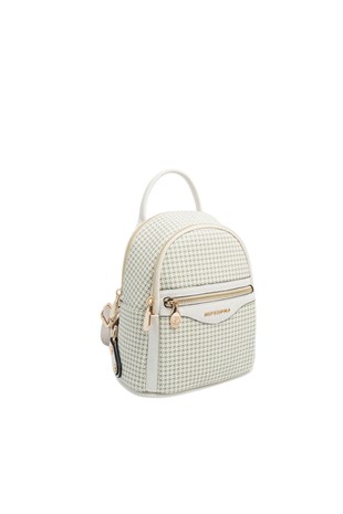 Silver & Polo SP983 Kadın Sırt Çantası King Desen Yeşil-Kemik