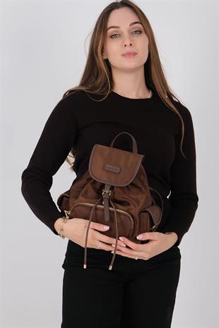 1207 Kadın Sırt Çantası  Tütün-Kahve