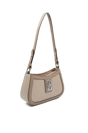 Silver & Polo SP1132 Kadın Çapraz Çanta Düz Koyu Bej-Latte