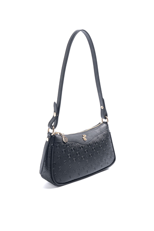 Silver & Polo SP1274 Kadın Çapraz Çanta Logolu Siyah-Siyah