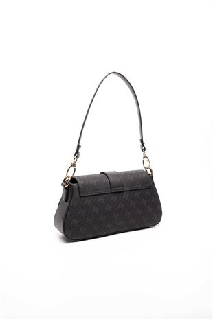 Silver Polo SP1177 Kadın Omuz Çantası Monogram Siyah-Siyah