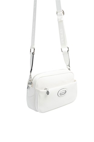 Silver & Polo SP1267 Kadın Çapraz Çanta Petek Beyaz-Beyaz
