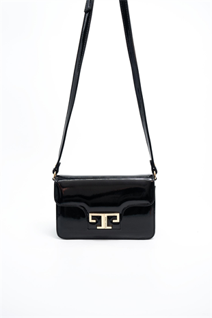 Silver & Polo SP1170 Kadın Çapraz Çanta Rugan Rugan Siyah