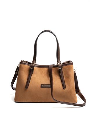 Silver & Polo SP1252 Kadın El Çantası Süet Taba-Kahve