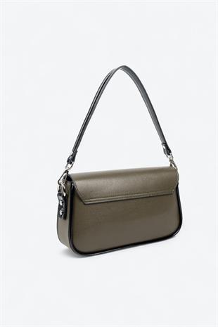 Silver & Polo Haki - Siyah SP1179 Kadın Omuz Çantası