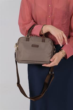 Silver & Polo SP1217 Kadın El Çantası Saten Kum-Kahve