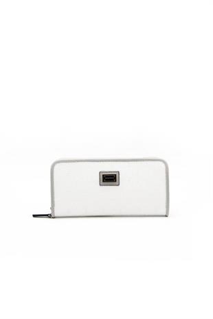 Silver & Polo SP665 Kadın Cüzdan & Kartlık Logolu Beyaz-A.Gri