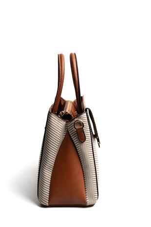Silver & Polo SP1264 Kadın El Çantası Hasır Bej-Taba