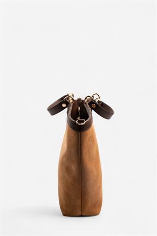 Silver & Polo SP1189 Kadın El Çantası Süet Taba-Kahve