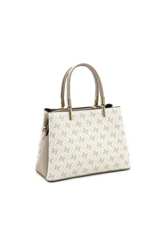 Silver & Polo SP1098 Kadın El Çantası Monogram Bej-Kum