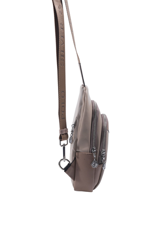 Silver & Polo SP959 Kadın Vücut Çantası Düz Koyu Bej-Latte
