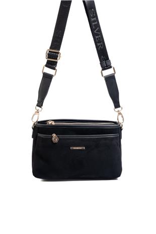 Silver & Polo SP1184 Kadın Çapraz Çanta Süet Siyah