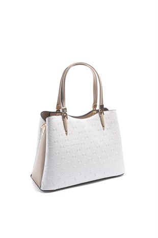 Silver & Polo SP1205 Kadın El Çantası Logolu Sedef-S.Nut