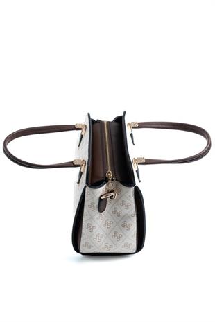 Silver & Polo SP1136 Kadın El Çantası Monogram Bej-Kahve