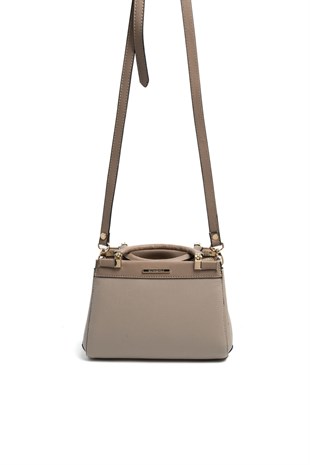 Silver & Polo SP1193 Kadın El Çantası Düz Koyu Bej-Latte