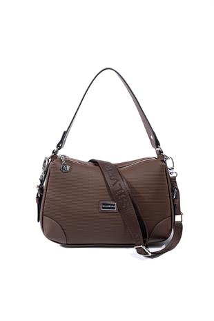 Silver Polo SP1269 Kadın Omuz Çantası Petek Kahve-Kahve