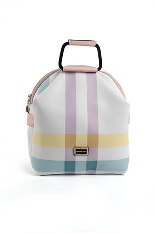 Silver & Polo SP771 Kadın Sırt Çantası Ekose Lila-Pembe
