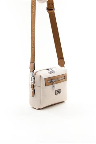 Silver & Polo SP1038 Kadın Çapraz Çanta Petek Bej-A.Taba