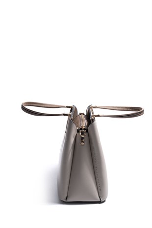 Silver & Polo SP1205 Kadın El Çantası Düz Bej-Latte