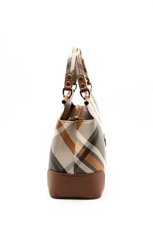 Silver & Polo SP706 Kadın El Çantası Ekose Haki-Taba