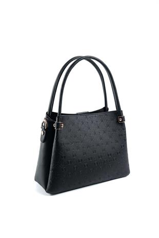 Silver & Polo SP1254 Kadın El Çantası Logolu Siyah-Siyah