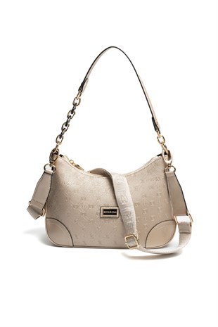 Silver & Polo SP1277 Kadın Omuz Çantası Logolu Nut-S.Nut