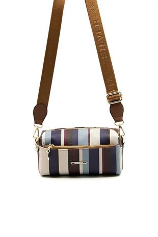 Silver Polo Mix - Taba Ekose Kadın Çapraz Çanta SP1142