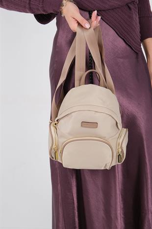 1208 Kadın Sırt Çantası  Bej-Kum
