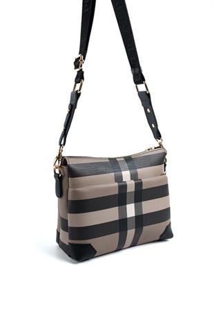 Silver & Polo SP1110 Kadın Çapraz Çanta Ekose Kahve-Siyah