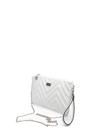 Silver & Polo SP1250 Kadın Portföy & Clutch Crash Beyaz-Beyaz