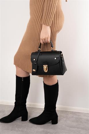 Silver & Polo SP1159 Kadın El Çantası Düz Siyah