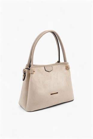 Silver & Polo SP1254 Kadın El Çantası Süet Bej-Kum
