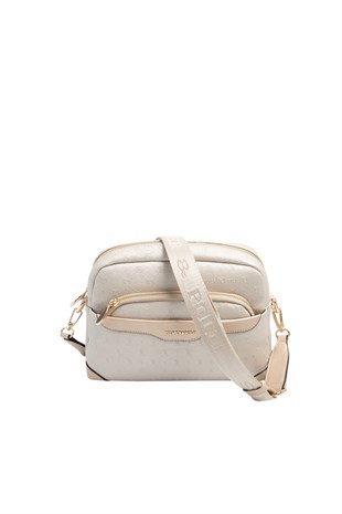 Silver & Polo SP1201 Kadın Çapraz Çanta Logolu Bej-S.Nut