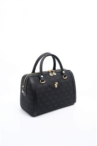 Silver & Polo SP1091 Kadın El Çantası Monogram Siyah-Siyah