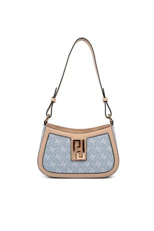 Silver & Polo SP1132 Kadın Çapraz Çanta Monogram Mavi-Ten