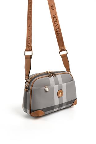 Silver & Polo Gri - A.Taba SP1094 Kadın Çapraz Çanta
