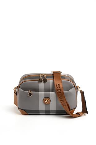 Silver & Polo Gri - A.Taba SP1094 Kadın Çapraz Çanta