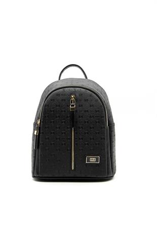Silver & Polo SP901 Kadın Sırt Çantası Logolu Siyah-Siyah