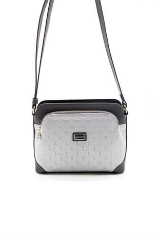 Silver & Polo SP364 Kadın Çapraz Çanta Logolu A.Gümüş-Antrasit