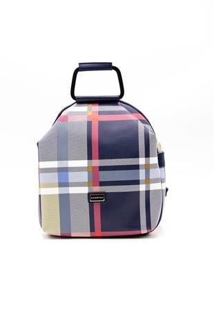 Silver & Polo SP771 Kadın Sırt Çantası Ekose Lacivert