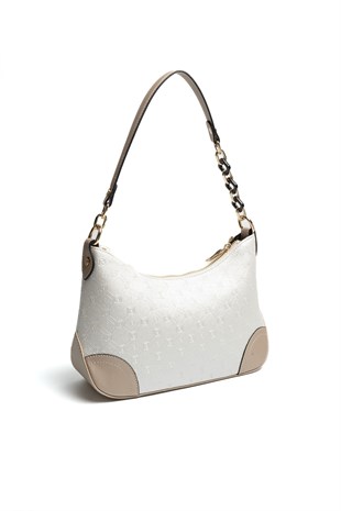 Silver & Polo SP1277 Kadın Omuz Çantası Logolu Sedef-S.Nut