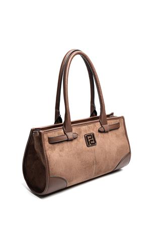 Silver & Polo SP1261 Kadın El Çantası Süet Kahve-Kahve